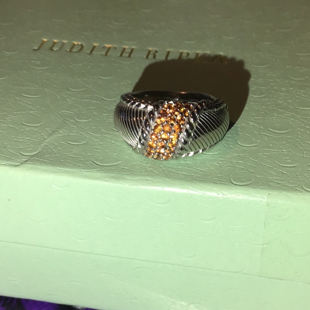 JUDITH RIPKA ORANGE SAPPHIRES DOME RING - Picture 7 of 9